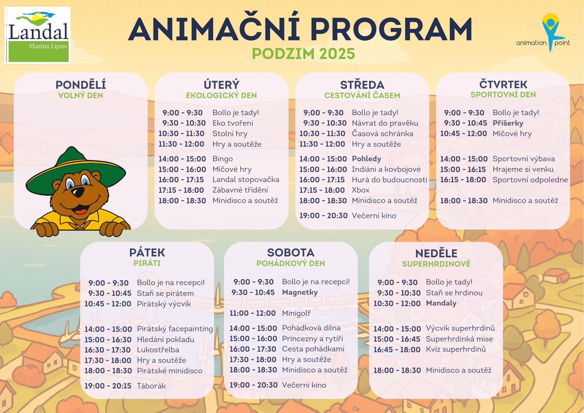 Animační program pro děti v Landal Marina Lipno