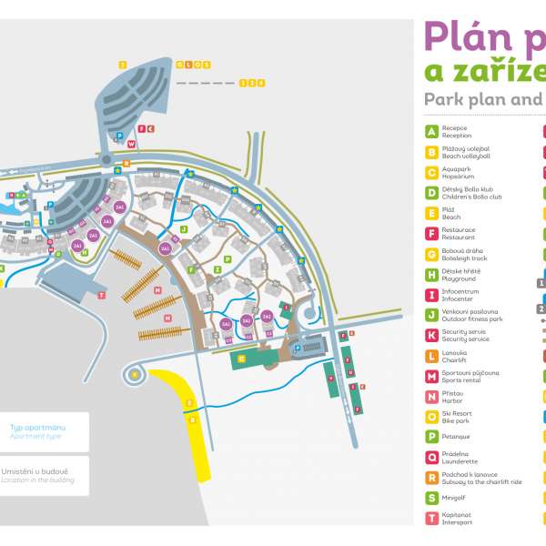 Přehled umístění apartmánů 2A1