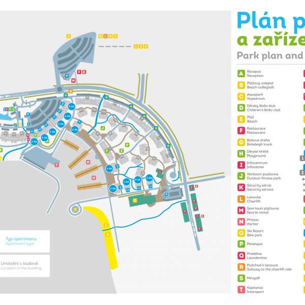 Přehled umístění apartmánů 2-4A