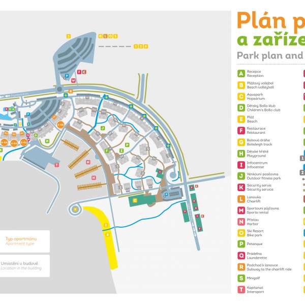 Přehled umístění apartmánů 6-8A