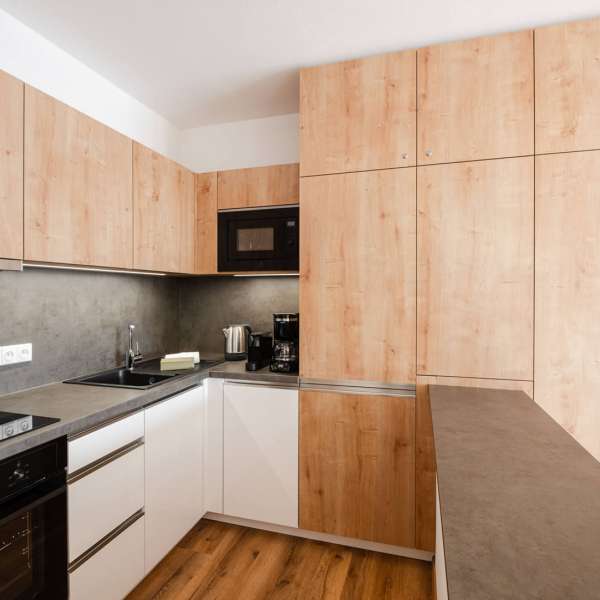 Kuchyň studiového apartmánu 2S1