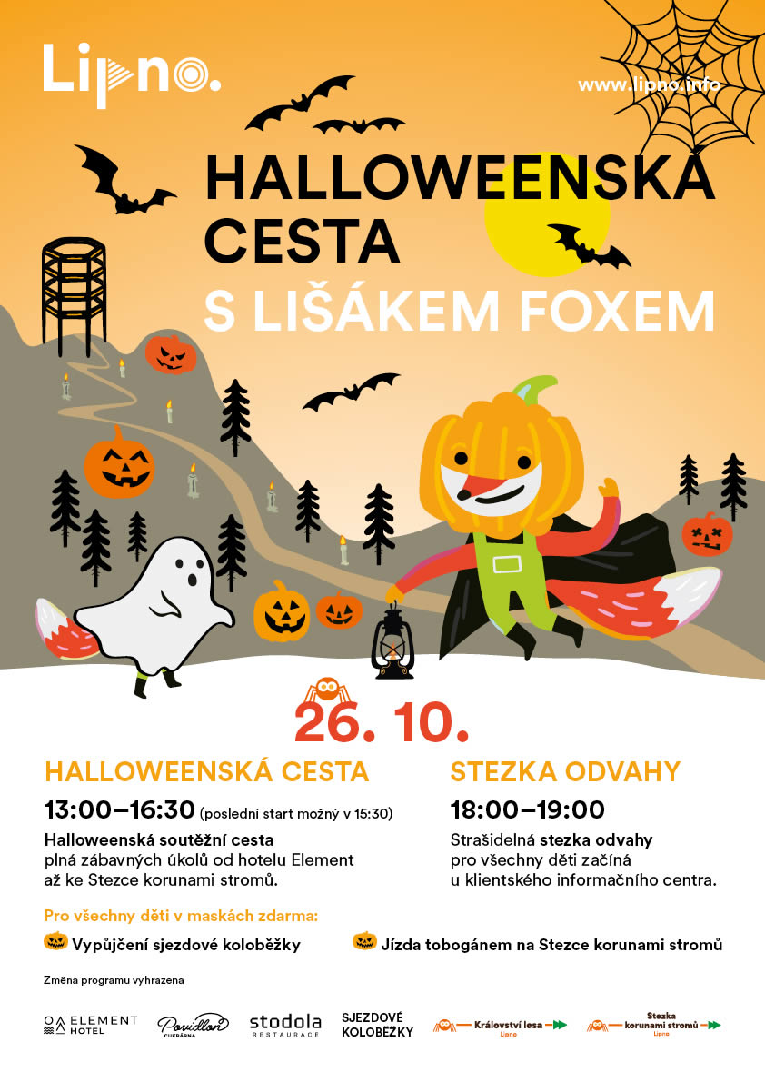 plakat halloweensky prodram rodinny areal lipno