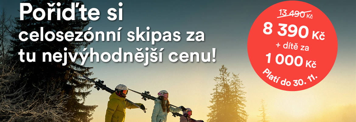 Celosezónní skipas do Skiareálu Lipno