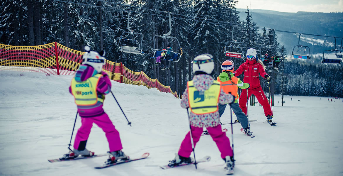 Skiareál Lipno - výuka dětí